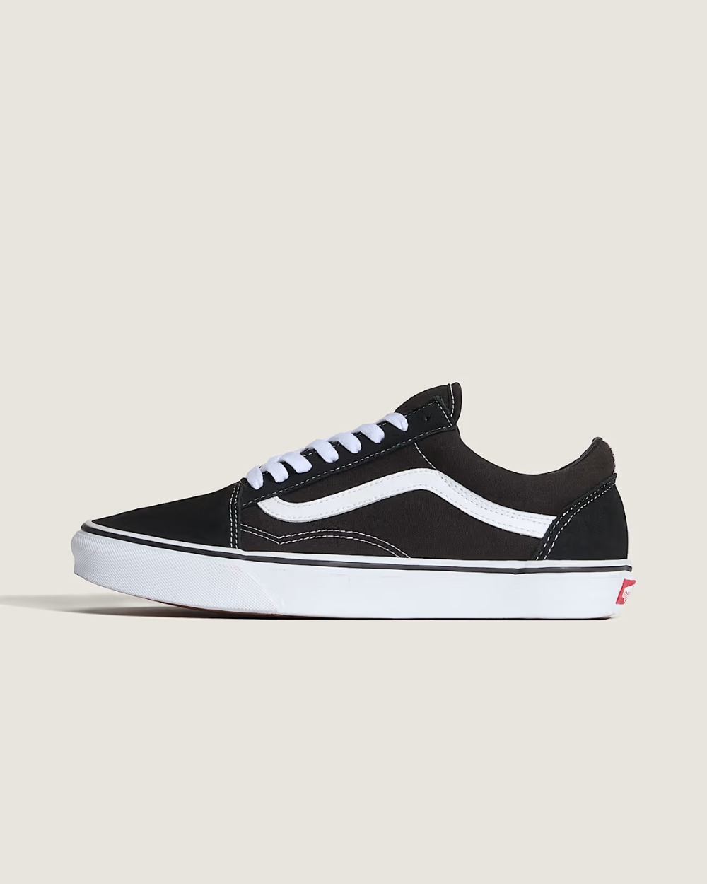 Vans Old Skool Black White side view skate shoe