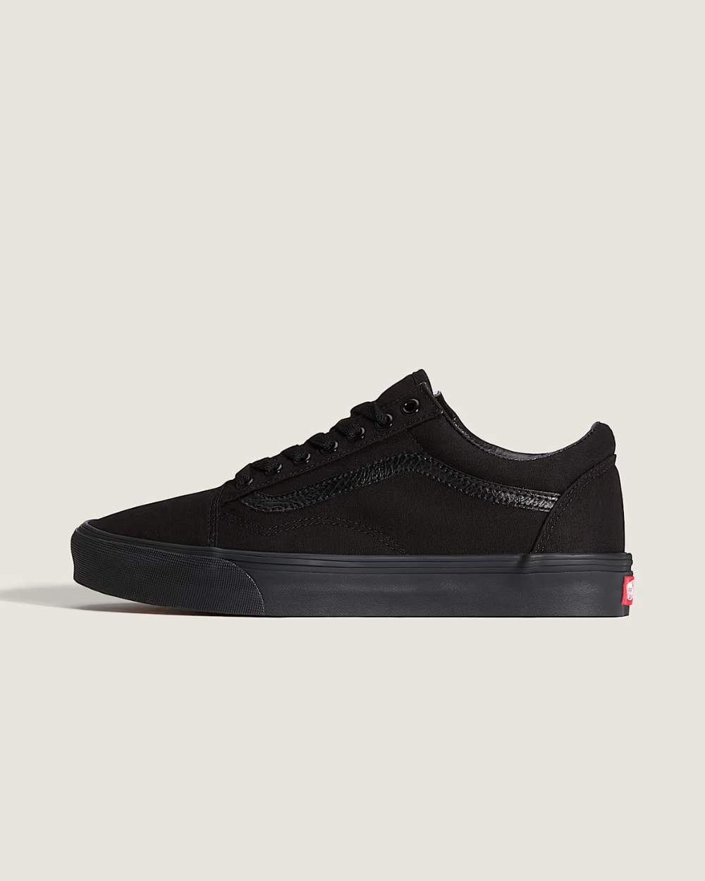 Vans Old Skool Black Black side view skate shoe