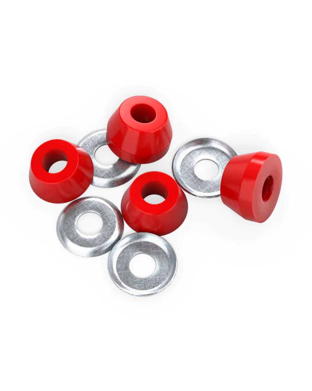 Independent 88A soft red conical skateboard bushings for deeper lean and responsive turning 2