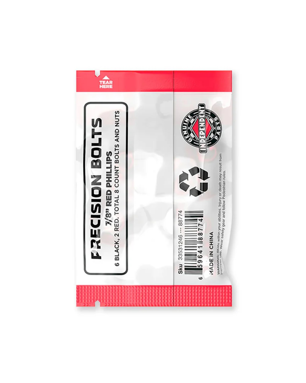 Independent Phillips Hardware Red – Back Packaging View with Product Details and Sizing Information, Richmond Surf & Skate Richmond