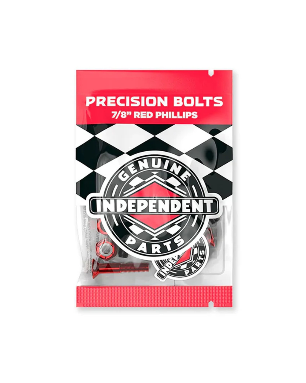 Independent Phillips Hardware Red – Front Packaging View Showing Bolts and Nuts, Available at Richmond Surf & Skate Richmond