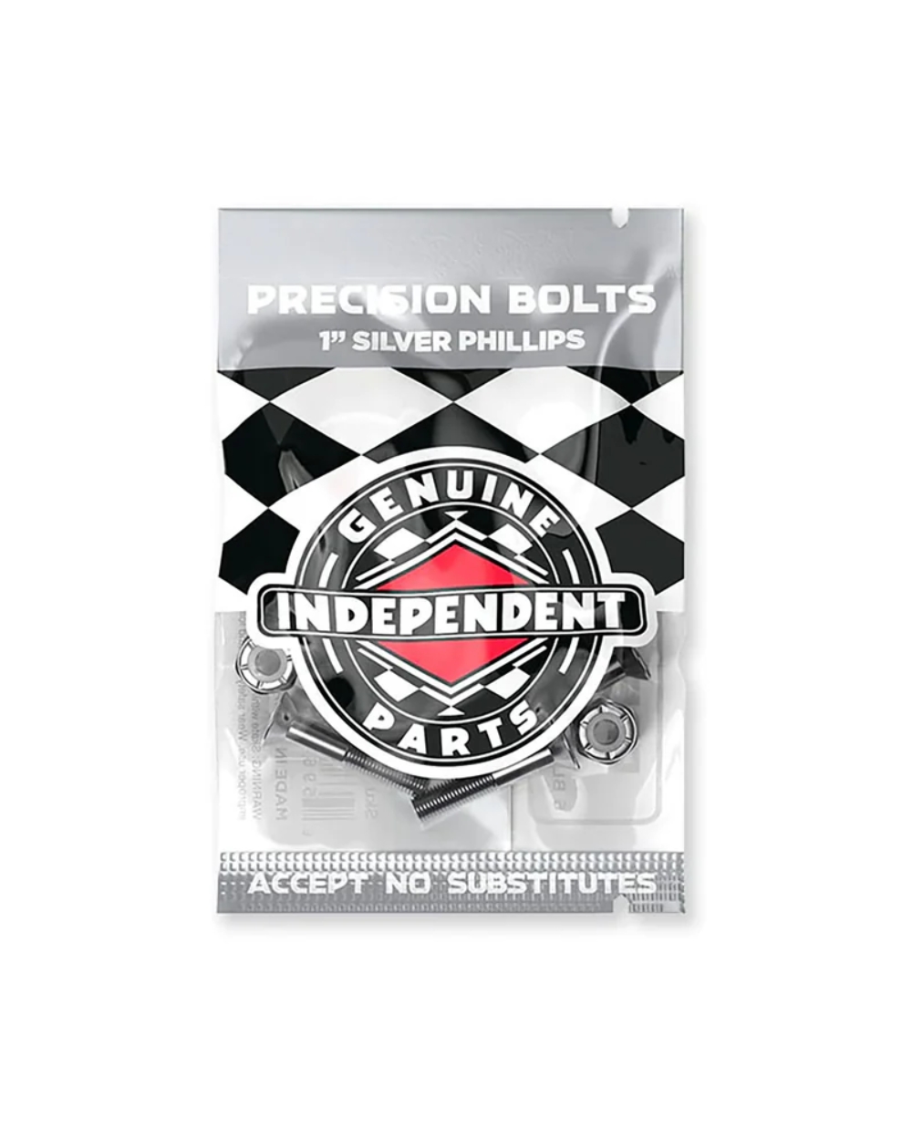 Independent Phillips Hardware Silver – Front Packaging View Showing Bolts and Nuts, Available at Richmond Surf & Skate Richmond