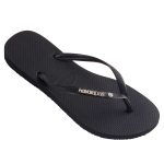 HAVAIANAS SLIM METAL LOGO CRYSTAL BLACK BLACK THONGS Richmond