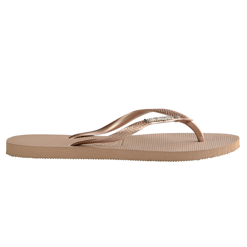 HAVAIANAS SLIM METAL LOGO CRYSTAL ROSE GOLD/SILVER THONGS - Richmond ...