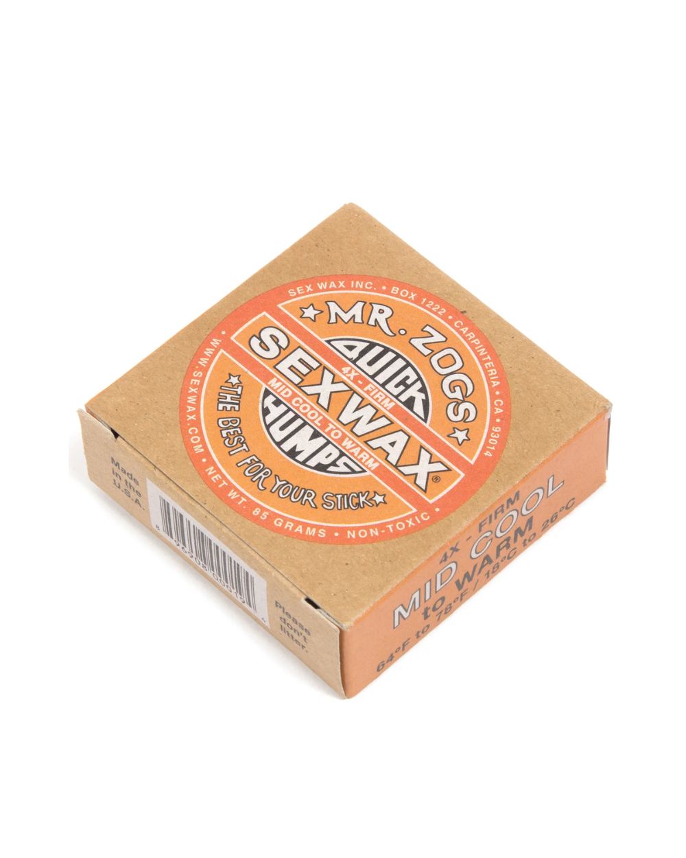 Mr. Zog's Sex Wax Mid Cool Orange surf wax available at Richmond Surf & Skate surf shop