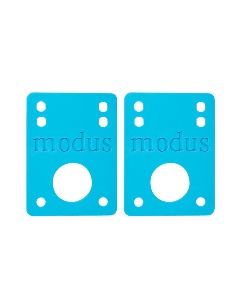 Modus Riser Pads in blue – high-quality skateboard risers for trucks and decks, available at Richmond Surf & Skate.