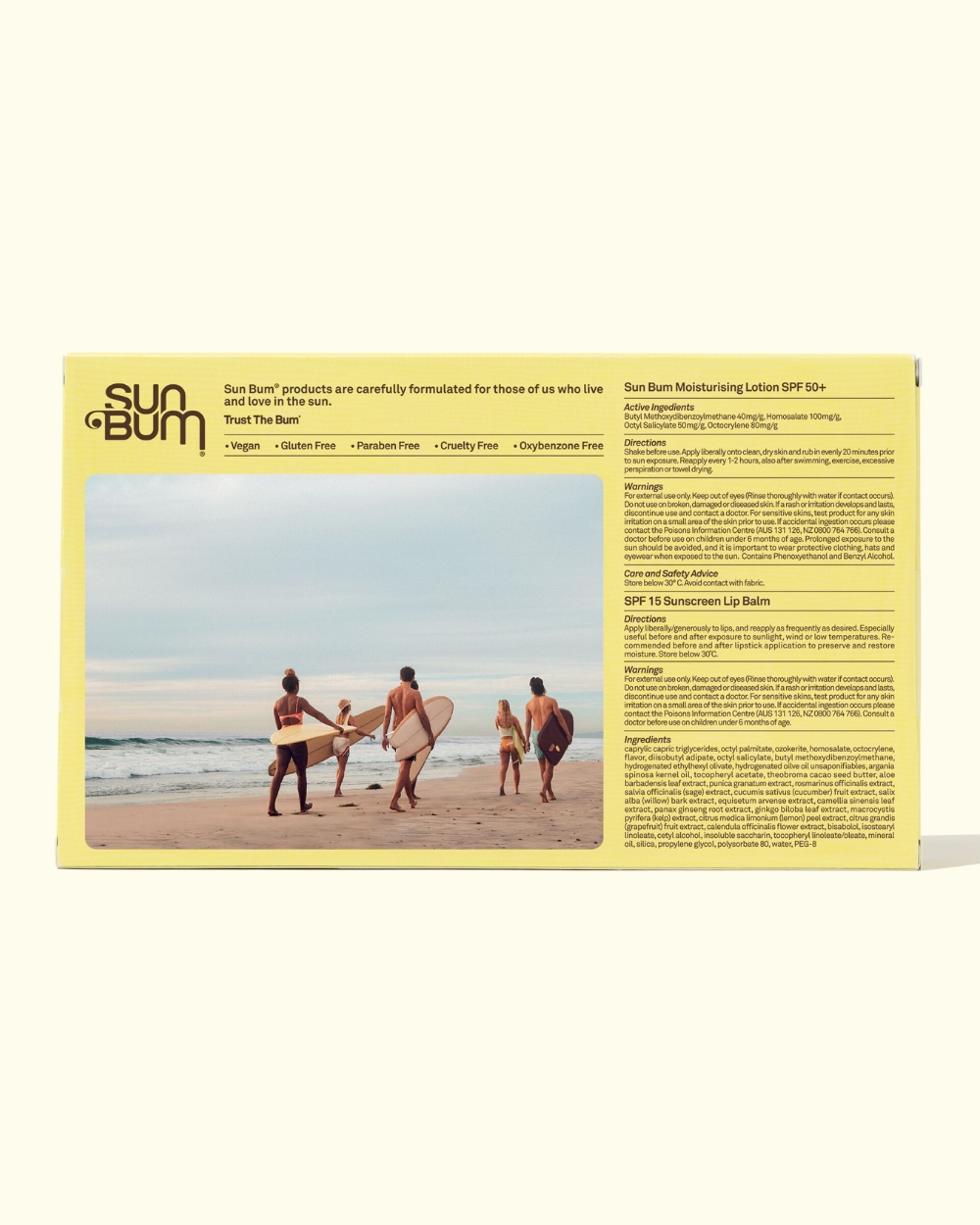 Sun Bum Day Tripper Pack contents and ingredients label