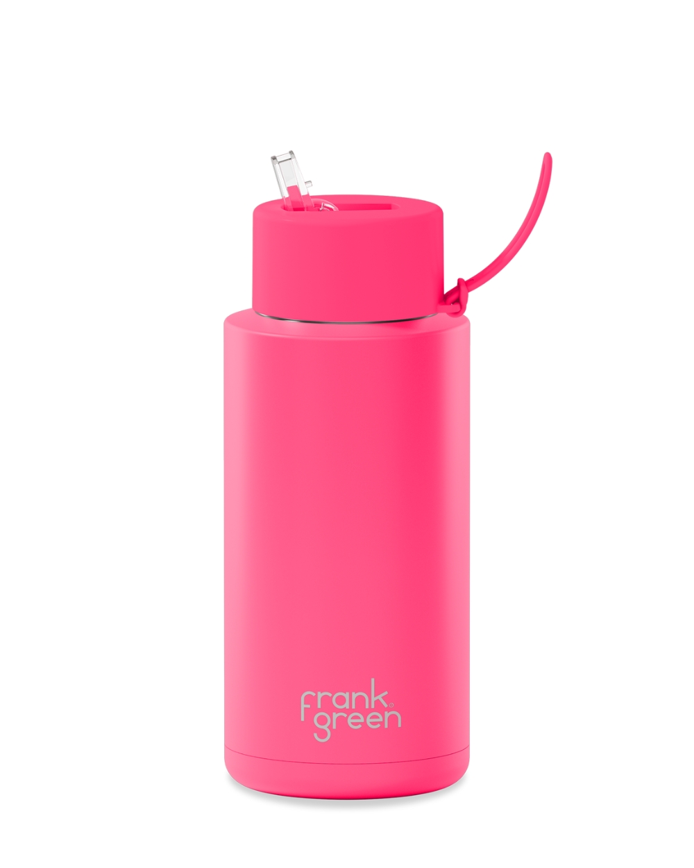 frank green Ceramic Reusable Bottle 34oz in Neon Pink colour on display at Richmond Surf & Skate