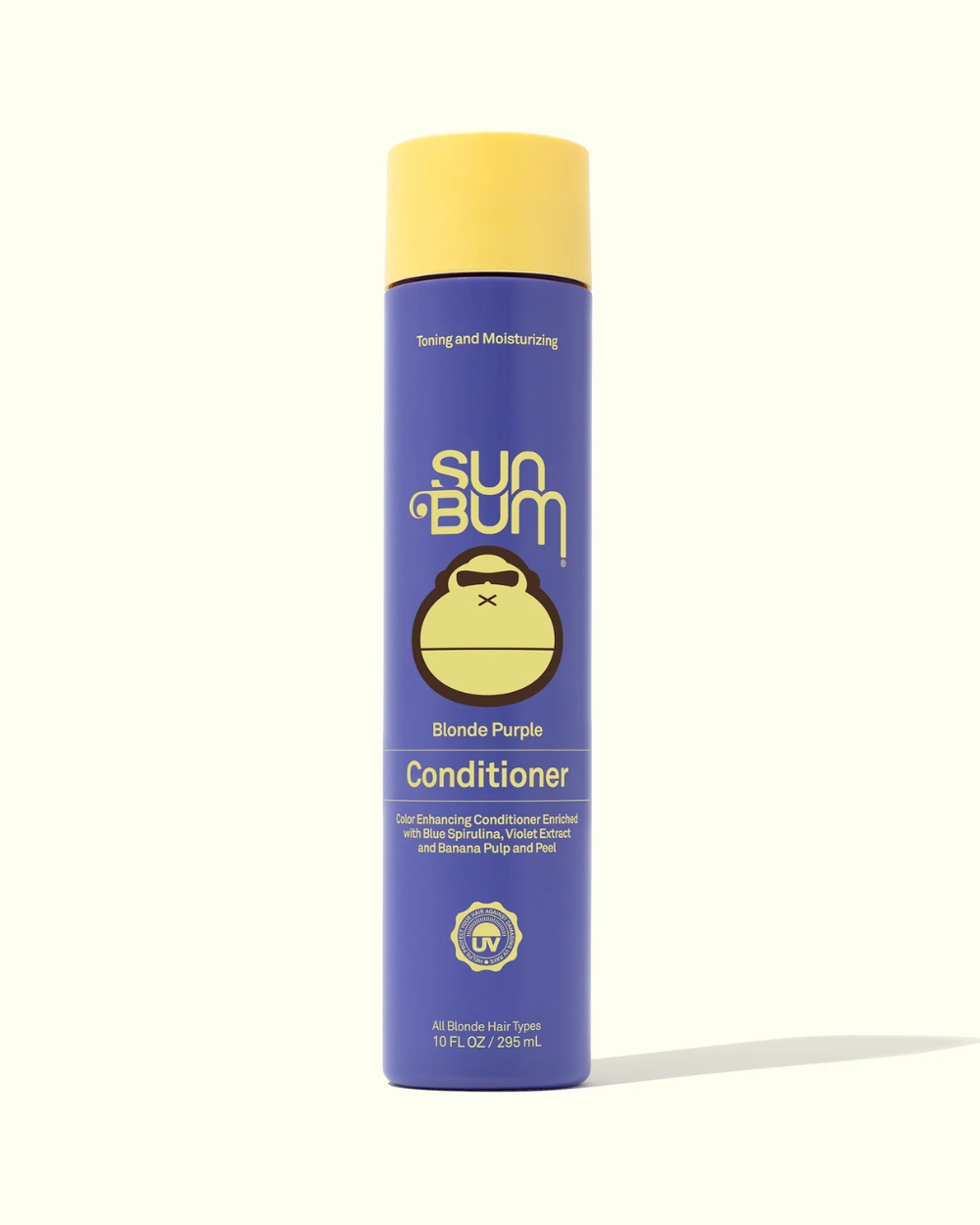 Front view of Sun Bum Blonde Purple Conditioner 295mL bottle