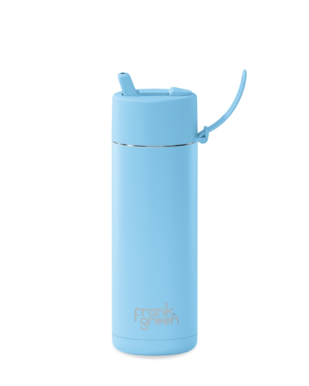 Frank Green 595ml Ceramic Reusable Bottle in Sky Blue– insulated reusable drink bottle with carry lid”